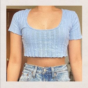 Baby Blue Zara Crop Top